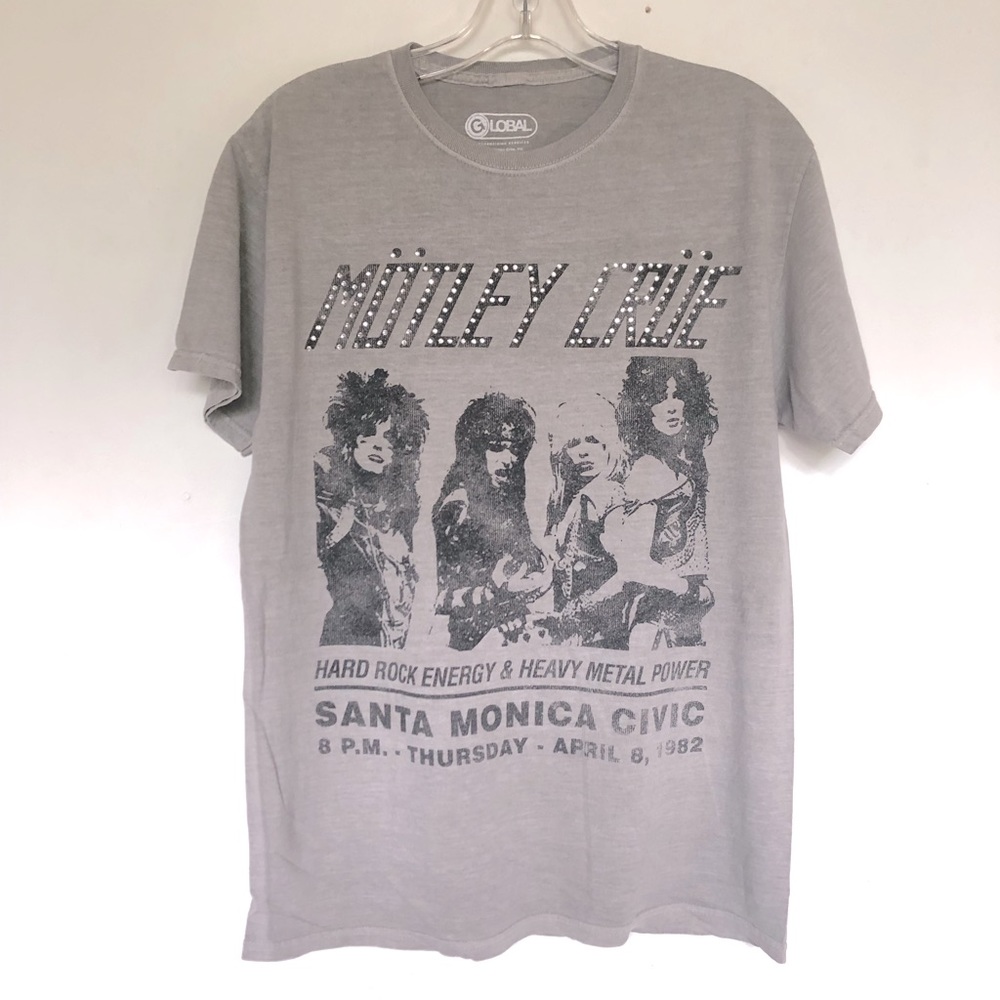 Motley Crue Santa Monica Rhinestone Band T shirt